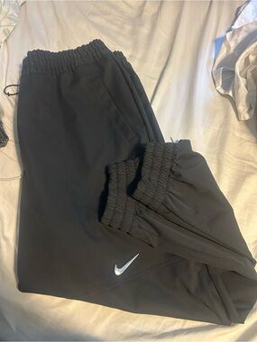 Nike Black Jogger Track Pants with Silver Swoosh